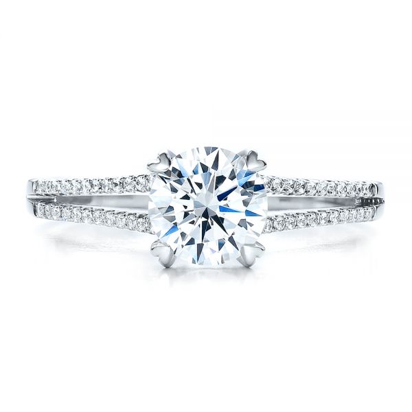  Platinum Platinum Split Shank Engagement Ring - Vanna K - Top View -  100090