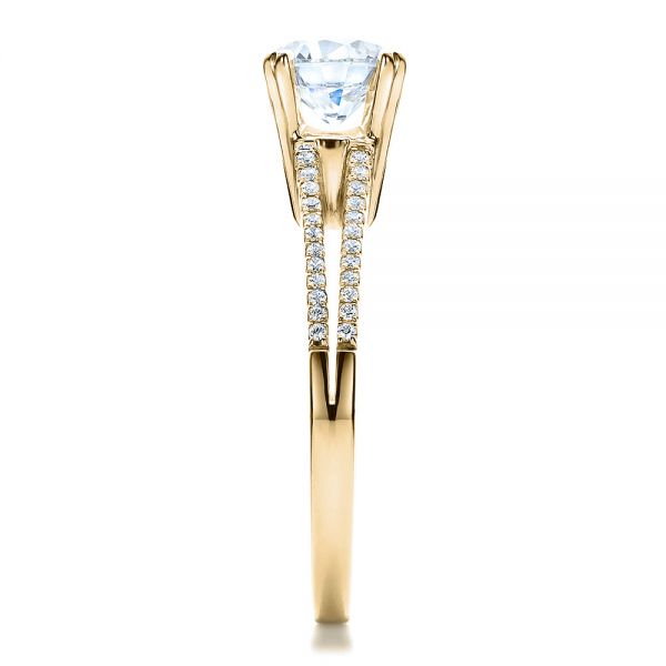 14k Yellow Gold 14k Yellow Gold Split Shank Engagement Ring - Vanna K - Side View -  100090