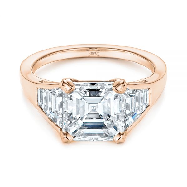 14k Rose Gold Step Cut Diamond Engagement Ring #105849 - Seattle ...