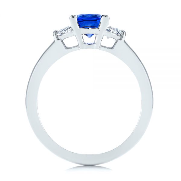 The Reflection Engagement Ring with Half Moon Cut Diamonds and Sapphires