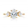 14k Yellow Gold Three Stone Kite Diamond Engagement Ring - Top View -  105848 - Thumbnail