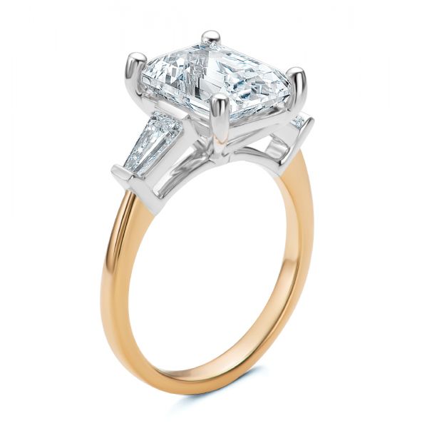 Three Stone Tapered Baguette Engagement Ring - Image