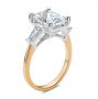 18k Rose Gold 18k Rose Gold Three Stone Tapered Baguette Engagement Ring - Three-Quarter View -  107806 - Thumbnail