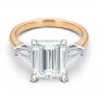 14k Rose Gold 14k Rose Gold Three Stone Tapered Baguette Engagement Ring - Flat View -  107806 - Thumbnail