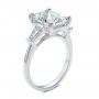 18k White Gold 18k White Gold Three Stone Tapered Baguette Engagement Ring - Three-Quarter View -  107806 - Thumbnail