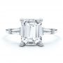  Platinum Platinum Three Stone Tapered Baguette Engagement Ring - Top View -  107806 - Thumbnail