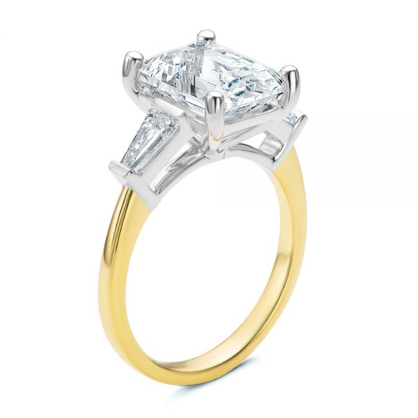 Three Stone Tapered Baguette Engagement Ring - Image