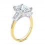 14k Yellow Gold Three Stone Tapered Baguette Engagement Ring - Three-Quarter View -  107806 - Thumbnail