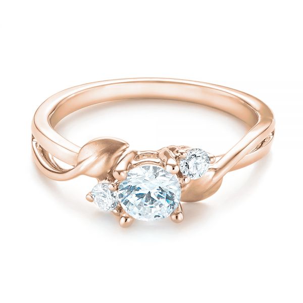 18k Rose Gold Three-stone Diamond Engagement Ring #103100 - Seattle ...