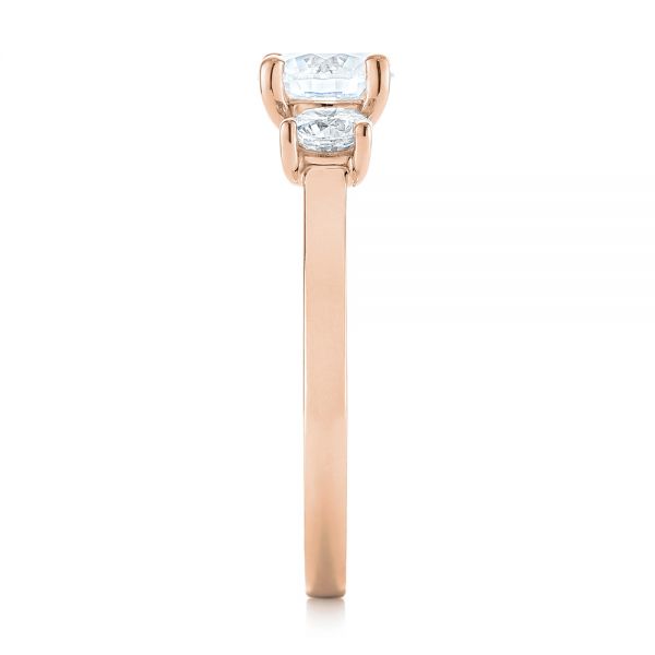 14k Rose Gold 14k Rose Gold Three-stone Diamond Engagement Ring - Side View -  103898