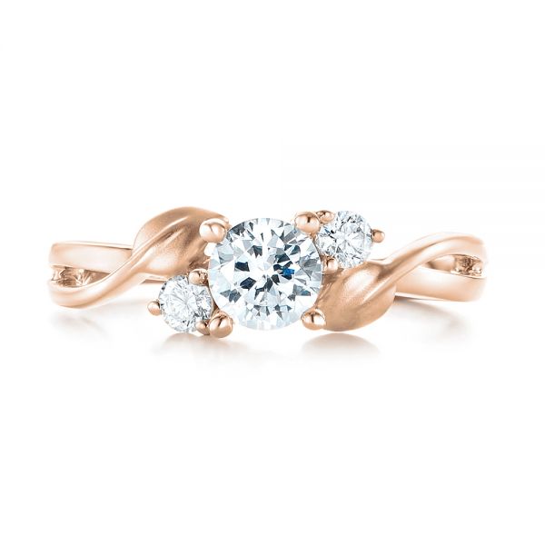 18k Rose Gold Three-stone Diamond Engagement Ring #103100 - Seattle ...