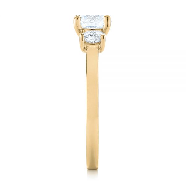 14k Yellow Gold 14k Yellow Gold Three-stone Diamond Engagement Ring - Side View -  103898