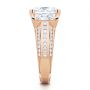 14k Rose Gold 14k Rose Gold Three-stone Radiant Channel Set Engagement Ring - Side View -  107384 - Thumbnail