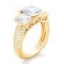 18k Yellow Gold 18k Yellow Gold Three-stone Radiant Channel Set Engagement Ring - Three-Quarter View -  107384 - Thumbnail