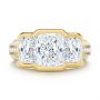 18k Yellow Gold 18k Yellow Gold Three-stone Radiant Channel Set Engagement Ring - Top View -  107384 - Thumbnail