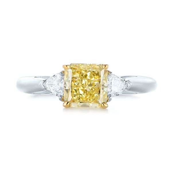 Three-stone Yellow And White Diamond Engagement Ring #104134 - Seattle ...