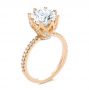 14k Rose Gold 14k Rose Gold Tulip Head And Diamond Accents Engagement Ring - Three-Quarter View -  107627 - Thumbnail