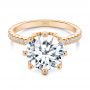 14k Rose Gold 14k Rose Gold Tulip Head And Diamond Accents Engagement Ring - Flat View -  107627 - Thumbnail