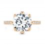 18k Rose Gold 18k Rose Gold Tulip Head And Diamond Accents Engagement Ring - Top View -  107627 - Thumbnail