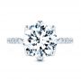 14k White Gold 14k White Gold Tulip Head And Diamond Accents Engagement Ring - Top View -  107627 - Thumbnail