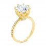 14k Yellow Gold Tulip Head And Diamond Accents Engagement Ring - Three-Quarter View -  107627 - Thumbnail