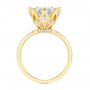 14k Yellow Gold Tulip Head And Diamond Accents Engagement Ring - Front View -  107627 - Thumbnail
