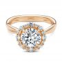 14k Rose Gold 14k Rose Gold Twisted Diamond Engagement Ring - Flat View -  107731 - Thumbnail