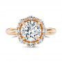 14k Rose Gold 14k Rose Gold Twisted Diamond Engagement Ring - Top View -  107731 - Thumbnail