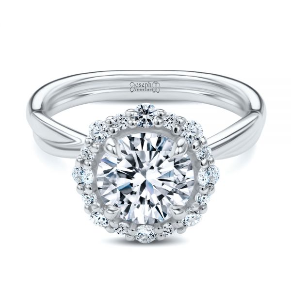  Platinum Platinum Twisted Diamond Engagement Ring - Flat View -  107731