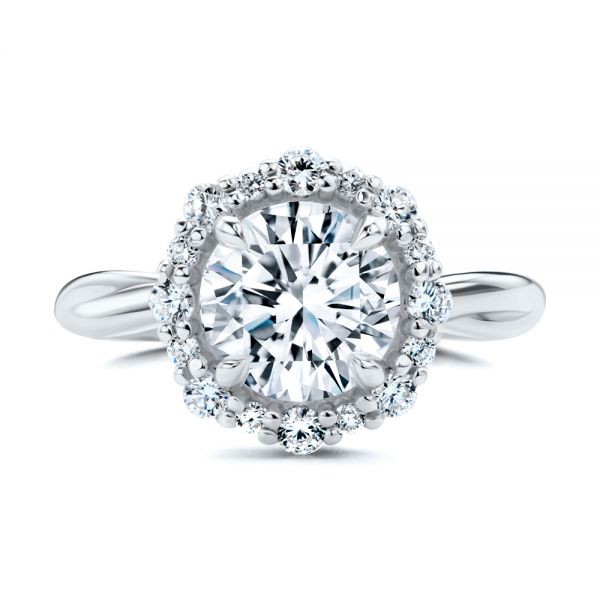  Platinum Platinum Twisted Diamond Engagement Ring - Top View -  107731