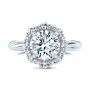  Platinum Platinum Twisted Diamond Engagement Ring - Top View -  107731 - Thumbnail