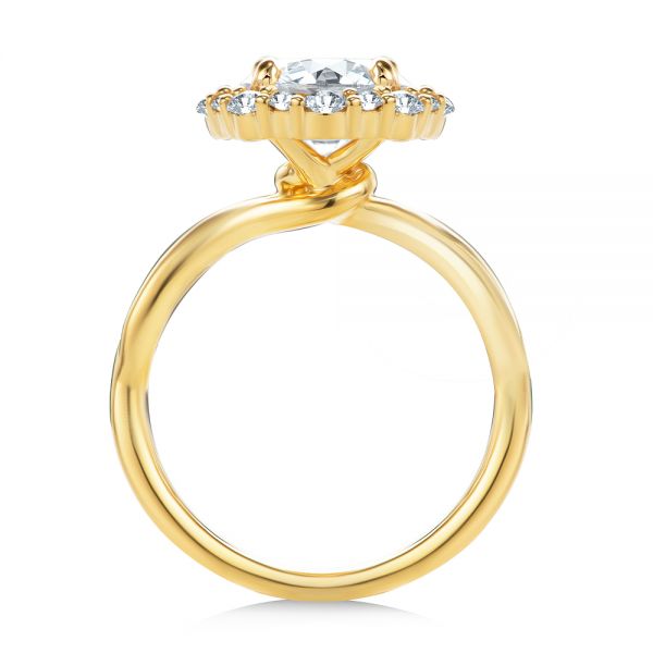 14k Yellow Gold 14k Yellow Gold Twisted Diamond Engagement Ring - Front View -  107731