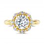 14k Yellow Gold 14k Yellow Gold Twisted Diamond Engagement Ring - Top View -  107731 - Thumbnail