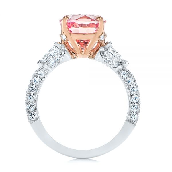 Two-tone Padparadscha Sapphire And Diamond Engagement Ring #104861 ...