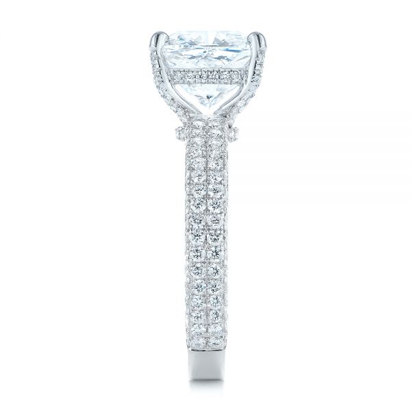 Platinum And Platinum Two-tone Pave Cushion Cut Diamond Engagement Ring ...