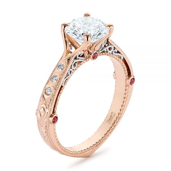 18k Rose Gold Champagne Cognac Diamond 5 Stone Halo Engagement Ring Cr –  ASweetPear