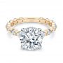 18k Rose Gold 18k Rose Gold Two-tone Hidden Halo Engagement Ring - Flat View -  107583 - Thumbnail