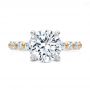 18k Rose Gold 18k Rose Gold Two-tone Hidden Halo Engagement Ring - Top View -  107583 - Thumbnail