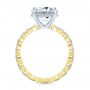 14k Yellow Gold Two-tone Hidden Halo Engagement Ring - Front View -  107583 - Thumbnail