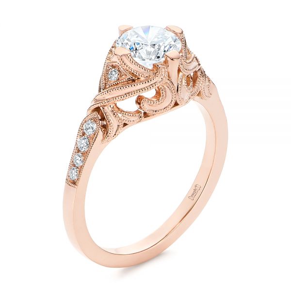 18k Rose Gold Engagement Ring With Matching Eternity Band #100005 - Seattle  Bellevue