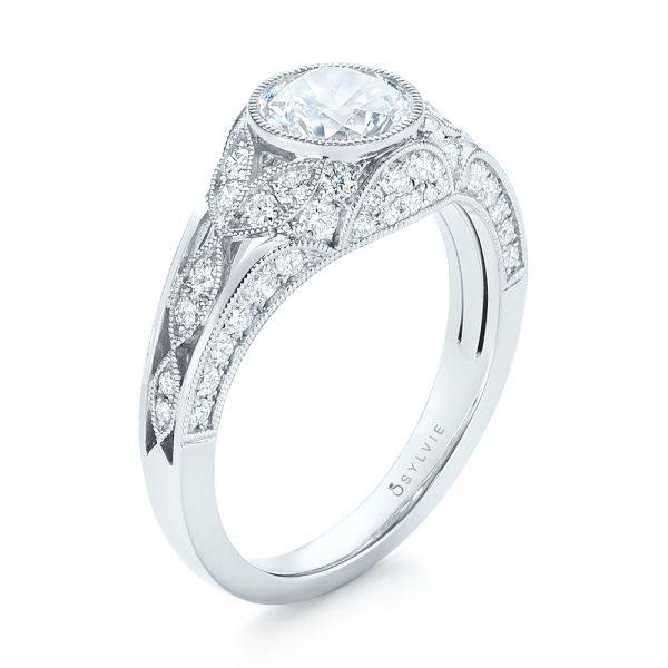 14k Yellow Gold Vintage-inspired Diamond Engagement Ring #103046 - Seattle  Bellevue