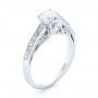 18k White Gold 18k White Gold Vintage-inspired Diamond Engagement Ring - Three-Quarter View -  103298 - Thumbnail