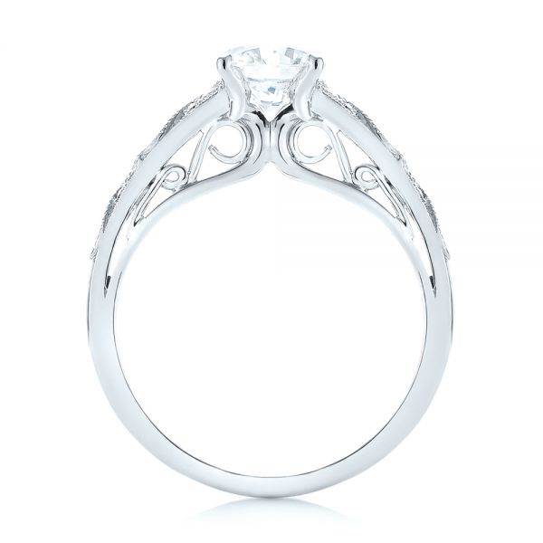 18k White Gold 18k White Gold Vintage-inspired Diamond Engagement Ring - Front View -  103298