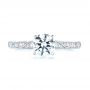 18k White Gold 18k White Gold Vintage-inspired Diamond Engagement Ring - Top View -  103298 - Thumbnail