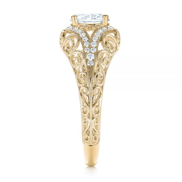 14k Yellow Gold Vintage-inspired Diamond Engagement Ring
