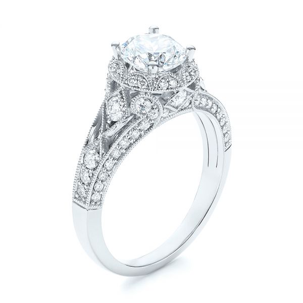 Vintage-inspired Diamond Halo Engagement Ring #103058 - Seattle ...