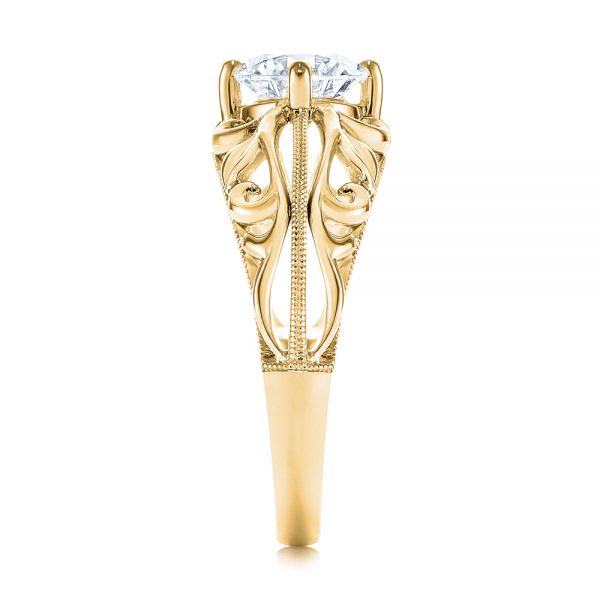 14k Yellow Gold Vintage-inspired Filigree Diamond Engagement Ring
