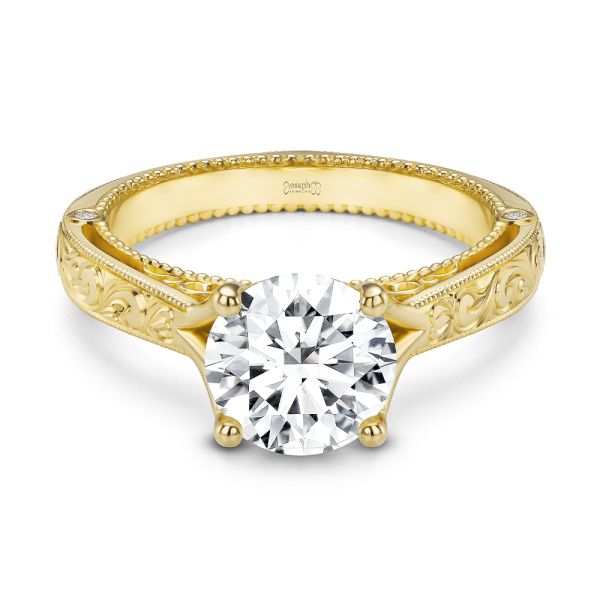 14k Yellow Gold 14k Yellow Gold Viral Vintage-inspired Engagement Ring - Flat View -  104813 - Thumbnail