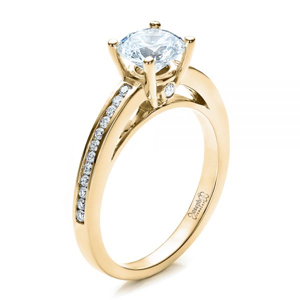 14k Yellow Gold Women's Channel Set Engagement Ring #1473 - Seattle  Bellevue | Joseph Jewelry