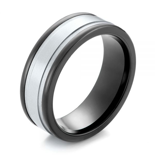 Tungsten 8mm Ring Distressed Black with German Glass Inlay – Tungsten Titans
